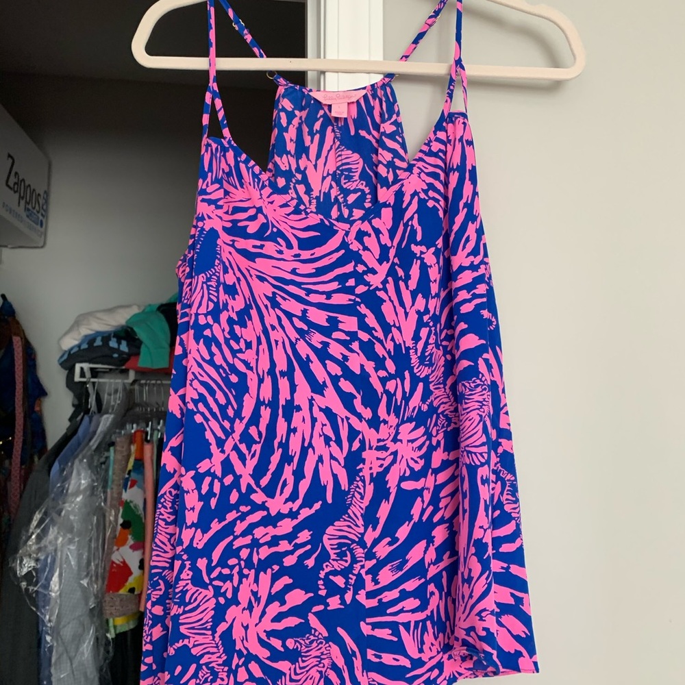 Lilly Pulitzer Silk Racker back blouse